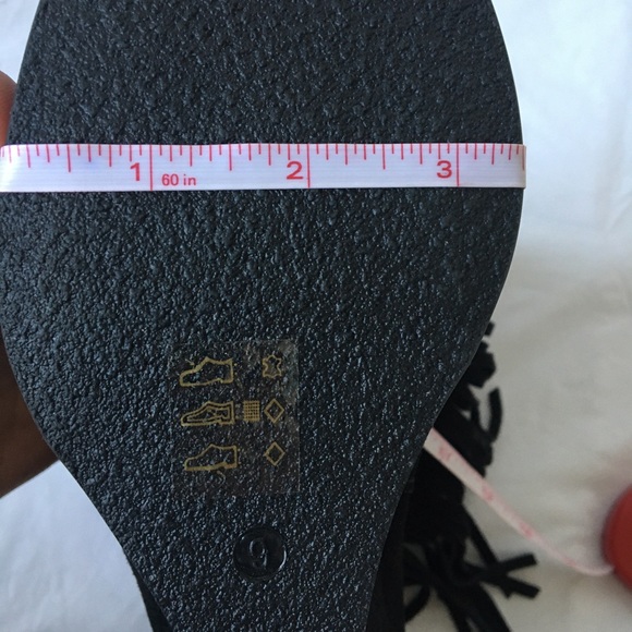 STEVEN Eragon Black Suede Wedge Fringe Boots Size 9 NWT - Picture 9 of 14